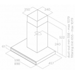 Elica Adele 90/BK 90厘米煙囪式抽油煙機 (黑色)：1000m³/h強勁氣流，LED燈帶，觸控控制